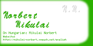 norbert mikulai business card